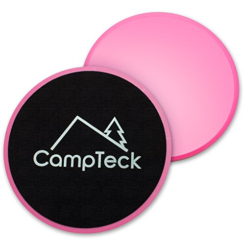 CampTeck U6575 Doppelseitig Core Sliders Gleitscheiben Fitness Gliding Discs fur Hause Training Bauch Workouts & Ganzkörpertraining - Einsatz auf Teppich oder Parkett - Rosa - 2stk von CampTeck