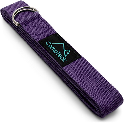 CampTeck U6822 D-Ring Polyester Yoga Gurt - Verstellbarer Yogagurt Positionen zu halten, für bessere Dehnbarkeit, Ausrichtung, Widerstand für Pilates, Yoga, Fitness und Training - 183 x 3,8cm - Lila von CampTeck