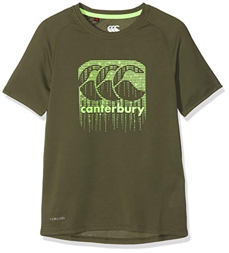 Canterbury Jungen T-Shirt Vapodri aus Polygewebe mit großem Logodruck, Grape Leaf, 10, E747569Z77 von Canterbury