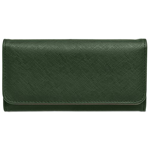 Caspar GB1010 stylischer großer Langer Damen Geldbeutel Geldbörse Portemonnaie, Farbe:grün, Größe:One Size von Caspar