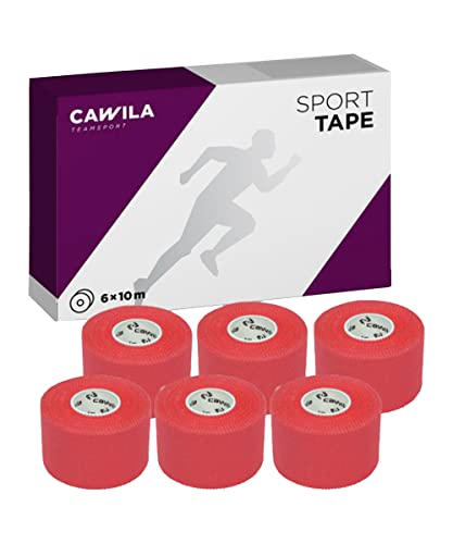 Cawila Sporttape Color 6 Rollen farbiges Tapeverband, 3,8cm x 10m rot 3.8 cm x 10 m von Cawila
