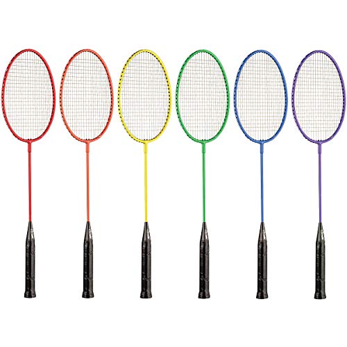 Champion Sports Badmintonschläger aus gehärtetem Stahl, 6 Stück, Mehrfarbig, Einheitsgröße von Champion Sports