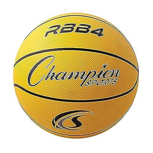 Champion Sports Unisex-Erwachsene Gummi-Basketball, gelb, Size 6/28.5" Diameter von Champion Sports