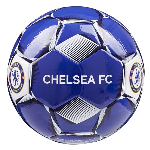 Chelsea FC Fussball Ball, Offiziell Lizenzierter Club Soccer Ball, Fussball Grösse 3, 4 oder 5 - Fussball Geschenke für Fans (Blau, Größe 3) von Chelsea