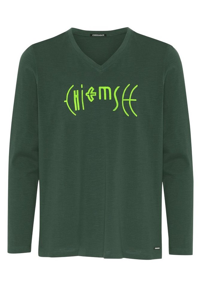 Chiemsee Longsleeve Langarmshirt mit Label-Schriftzug und V-Ausschnitt von Chiemsee