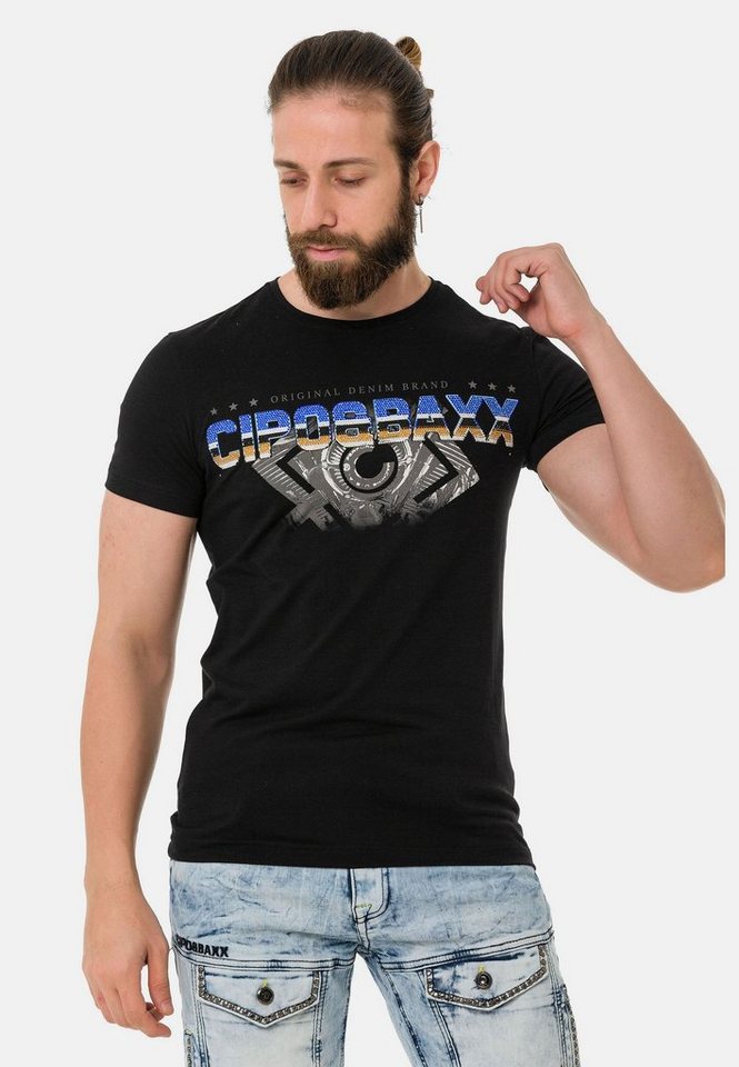 Cipo & Baxx T-Shirt mit trendigem Marken-Schriftzug von Cipo & Baxx