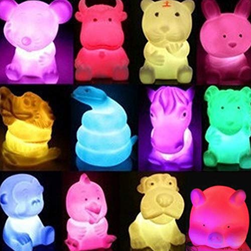 Niedliche Nachtlicht, 1 stück Niedlichen chinesischen Tierkreis Tierförmige LED blinkende Farbe, die Dekor Nachtlicht blinkt Drachen von Clenp