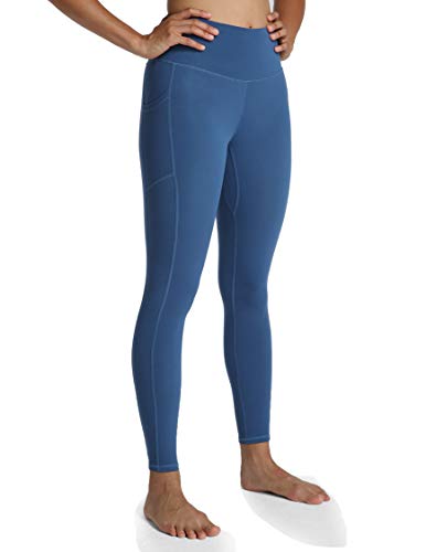Colorfulkoala Women's High Waisted Tummy Control Workout Leggings 7/8 Länge Yoga Pants mit Taschen (M, Blue Grouper) von Colorfulkoala
