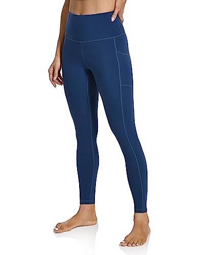 Colorfulkoala Women's High Waisted Tummy Control Workout Leggings 7/8 Länge Yoga Pants mit Taschen (M, Mitternachtsblau) von Colorfulkoala