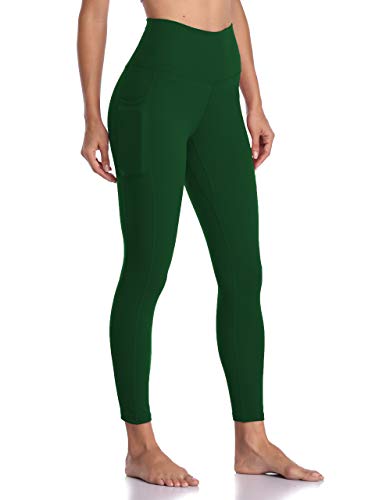 Colorfulkoala Women's High Waisted Tummy Control Workout Leggings 7/8 Länge Yoga Pants mit Taschen (M, Waldgrün) von Colorfulkoala