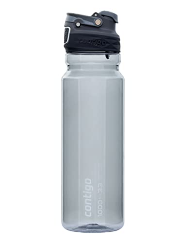 Contigo Free Flow Trinkflasche, große BPA-freie Wasserflasche aus Tritan-Kunststoff, 100% auslaufsicher, Trinken auf Knopfdruck, Premium Outdoor Sportflasche zum Wandern, Fahrradfahren, 1000 ml von Contigo
