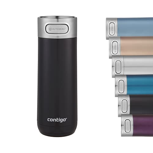 Contigo Luxe Autoseal Reisebecher, Thermobecher aus Edelstahl, Vakuumflasche, auslaufsicherer Becher, spülmaschinenfest, Kaffeebecher mit BPA-freiem, leicht zu reinigendem Deckel, Lakritze von Contigo