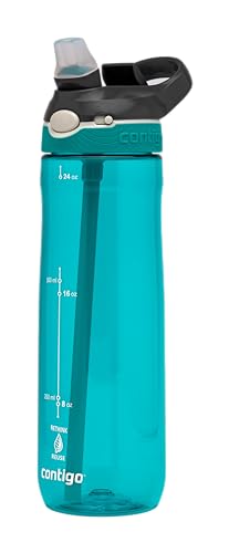 Contigo Ashland Autospout Trinkflasche mit Strohhalm | 720ml große BPA-freie Kunststoff Wasserflasche | auslaufsicher | ideal für Schule, Arbeit, Sport, Fahrrad, Wandern von Contigo