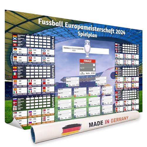 CoolChange Fußball EM Poster | Spielplan Europameisterschaft 2024 Germany | 100x60cm, XXL von CoolChange