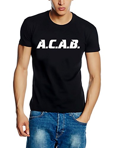 Coole-Fun-T-Shirts A.C.A.B. - T-Shirt schwarz-Weiss Gr.XL von Coole-Fun-T-Shirts