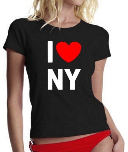 Coole-Fun-T-Shirts I Love NY ! Girly T-Shirt schwarz Gr.L von Coole-Fun-T-Shirts