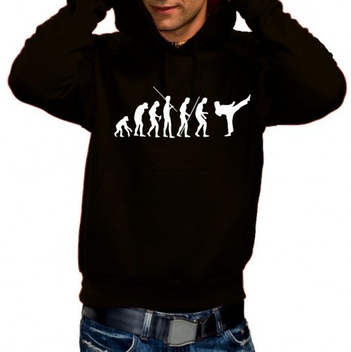 Coole-Fun-T-Shirts KARATE - KAMPFSPORT - martial arts - K1 evolution - Sweatshirt mit Kapuze - Hoodie schwarz Gr.S von Coole-Fun-T-Shirts