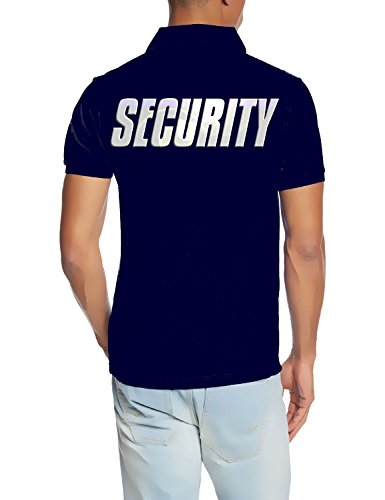 SECURITY - POLOSHIRT - reflektierende Folie Druck vo+hi ! navy Gr.XXXL von Coole-Fun-T-Shirts