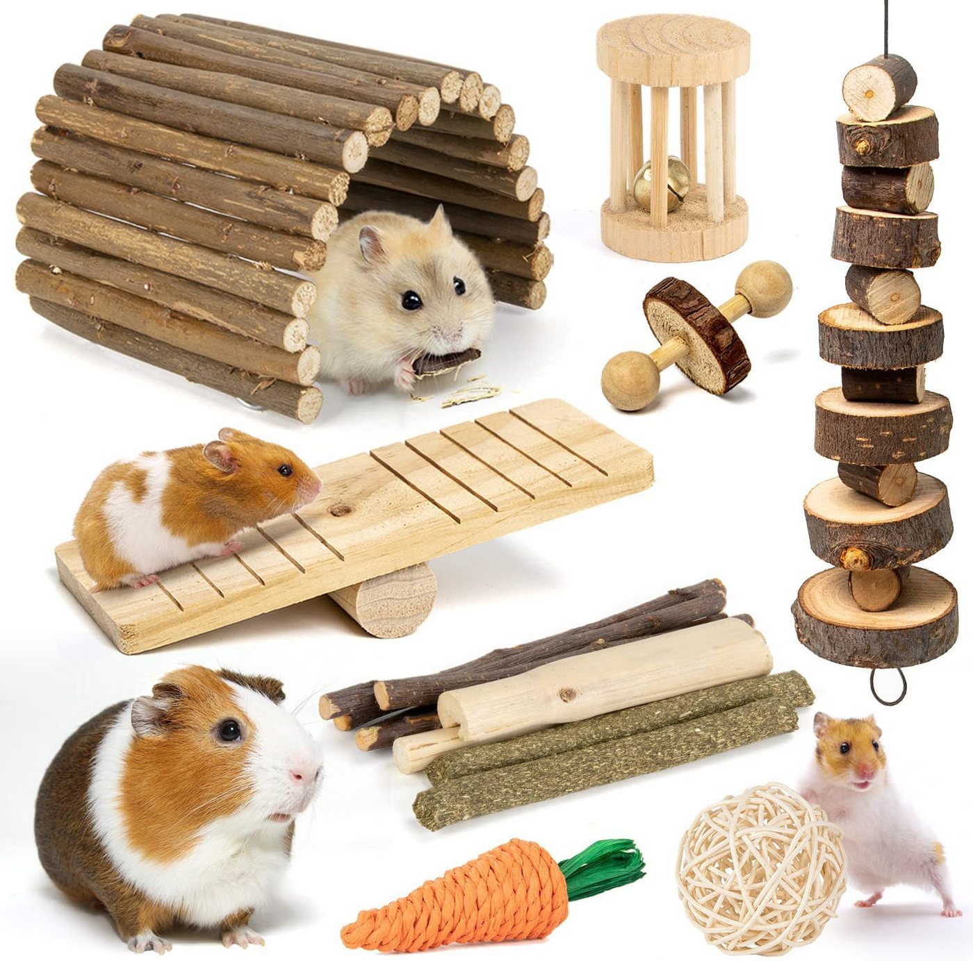 Coonoor Tier-Intelligenzspielzeug Kauspielzeug für Kleintiere, Hamster-Spielzeug-Set, (1-tlg) Geeignet für Chinchillas, Wüstenrennmäuse und Mäuse von Coonoor