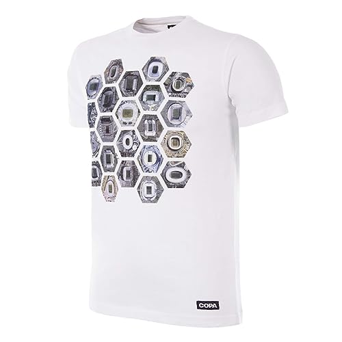 COPA Herren Hexagon Stadion T-Shirt Rundhals T-Shirt XXL weiß von COPA