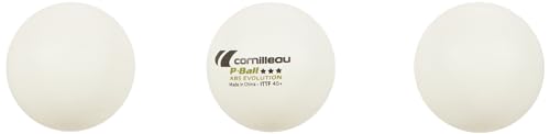 CORNILLEAU 310555 Unisex Kunststoff ABS Evolution 3 Star Ittf Competition Balls (3 Stück), weiß, One Size von Cornilleau