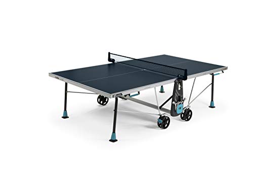 Cornilleau 300x - Outdoor & Indoor Tischtennisplatte - Klappbar - Einfach zu bedienen - 5 mm Melaminharzplatte -Tischtennistisch für draußen - Turniermaße - Blau von Cornilleau