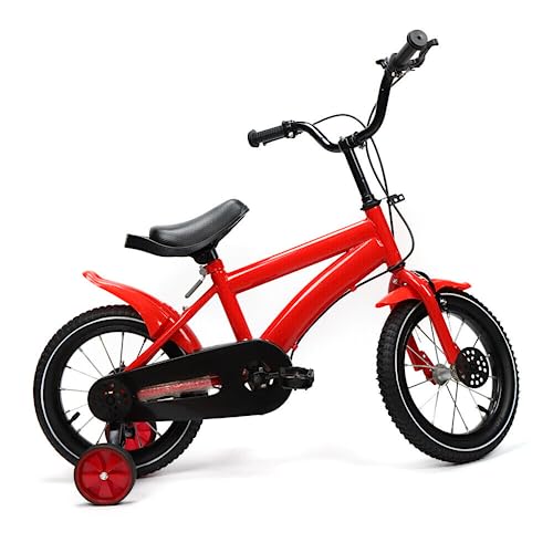 Cutycaty Kinderfahrrad 14 Zoll Fahrrad Kinderrad mit Stützräder Kinder Fahrrad ab 3-6 Jahre für Jungen & Mädchen Rot von Cutycaty