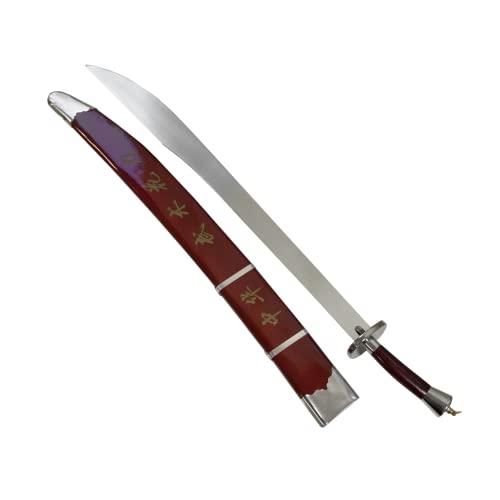 DEPICE Dao Säbel/Kung-Fu Schwert minimal schwingend 30", Klingenlänge 76 cm, Gesamtlänge 93 cm (95 cm in Scheide),ca. 550 g (ca. 1000 g mit Scheide), dekorative Holzscheide, Kung-Fu, Wushu von DEPICE