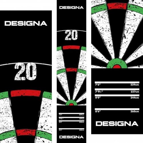 Designa Darts MAT43 | rutschfeste Teppich-Dartmatte, Doppel-Top, 290 cm x 60 cm von DESIGNA DARTS