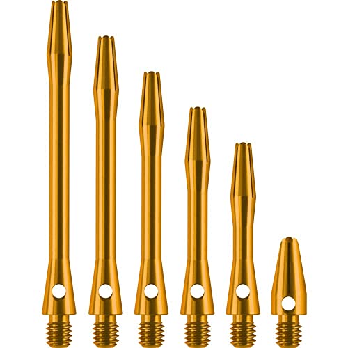 DESIGNA DARTS Dart-Schäfte aus Metall, 3 Sets eloxiertes Aluminium, kurz, goldfarben, 35 mm von DESIGNA DARTS