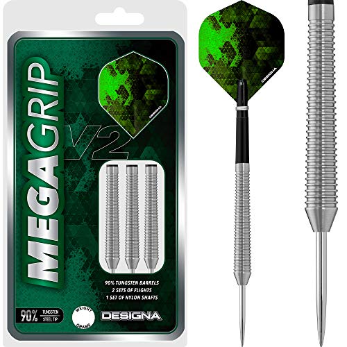 Designa Dartpfeile Mega Grip V2 Steel Tip, 21 g von DESIGNA