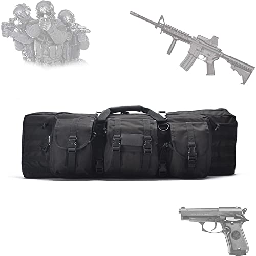 DFANCE Double Rifle Bag,Tactical Double Long Rifle Pistol Gun Case,Outdoor Camping Shotgun Bag,Ganz Einfach zu Tragen,zum Klettern Angeln Camping Jagd,Schwarz,142×31cm von DFANCE
