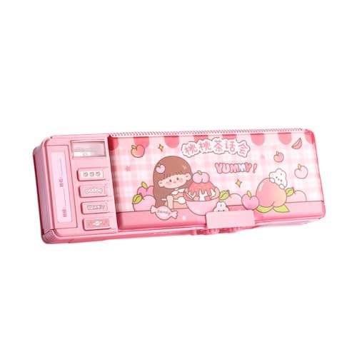DHliIQQ Multifunktionales Federmäppchen mit Zahlenschloss, Schreibwarenbox für Mädchen, große Box, Schreibwaren und Bleistifte für Jungen, rose, Größe von DHliIQQ