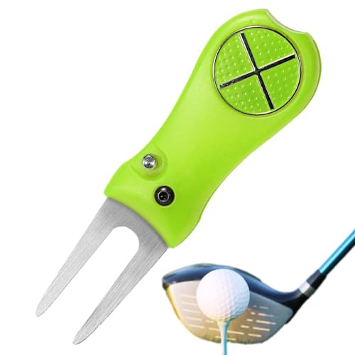 DNCG Werkzeuge Zur Reparatur Von Golf-Divots – Golf-Divot-Reparaturwerkzeug | Golf Pitchgabel Golfzubehör Tragbar | Pitchgabel-Reparaturwerkzeug, AlloyGolf Green Repair Fork Golfballmarker von DNCG