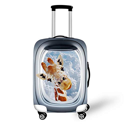Elastisch Kofferhülle, DOTBUY 3D Reise Kofferschutzhülle Gepäck Cover Reisekoffer Hülle Schutz Bezug Schutzhülle Waschbare Reisetasche Kofferbezug (Giraffe,M (22-24 Zoll)) von DOTBUY-shop