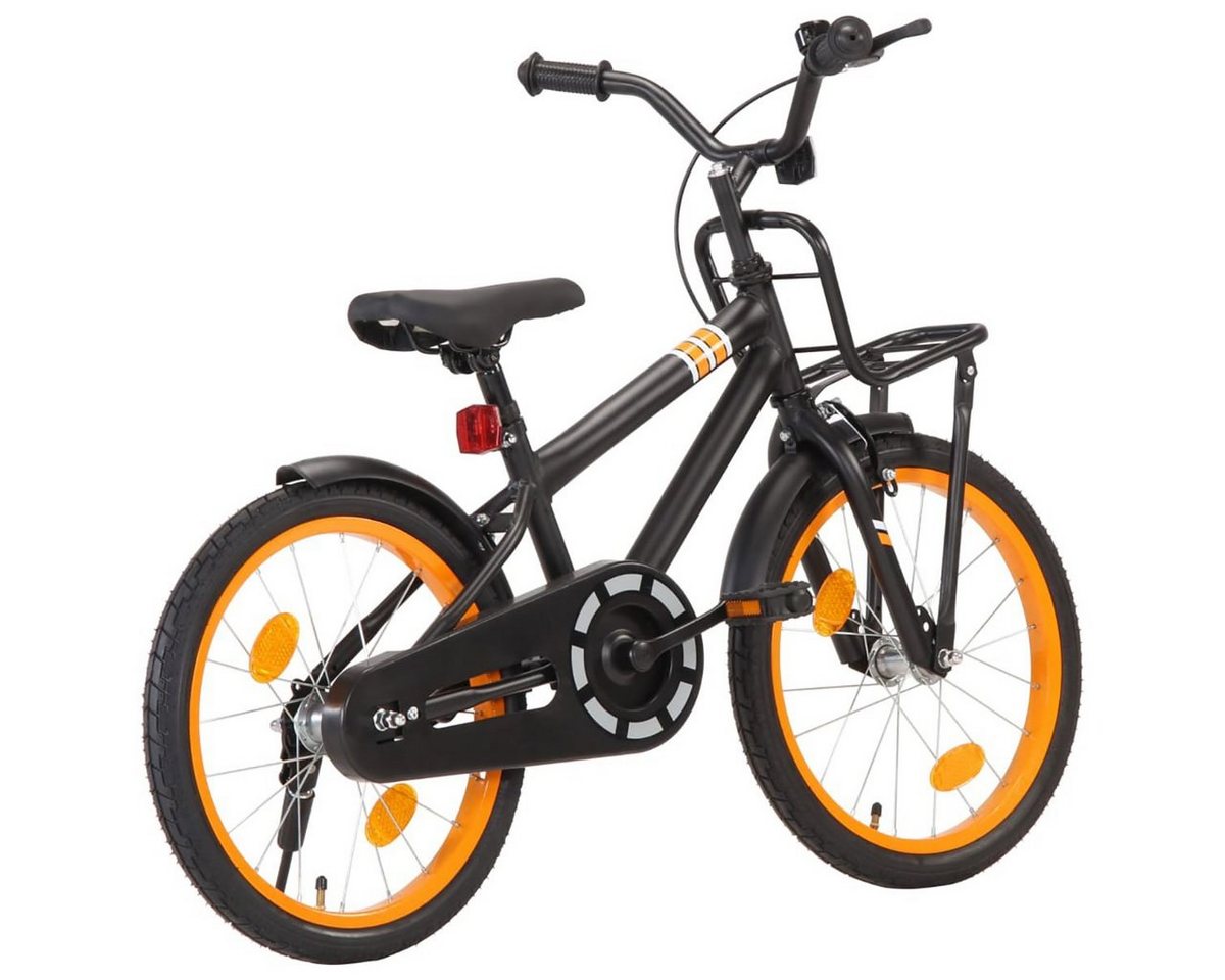 DOTMALL Fahrradlenker Kinderfahrrad mit Vorderradträger 18 Zoll Schwarz und Orange von DOTMALL