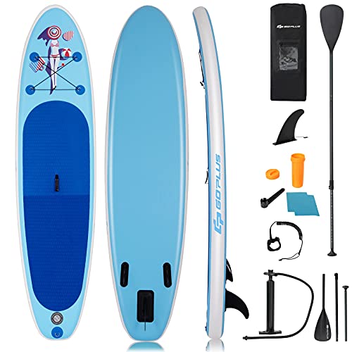 DREAMADE SUP Board Set, Surfboard Set Aufblasbar, Stand Up Paddle Board, SUP Paddlebrett mit Luftpumpe und Komplettes Zubehöre (Nixe-Blau) von DREAMADE