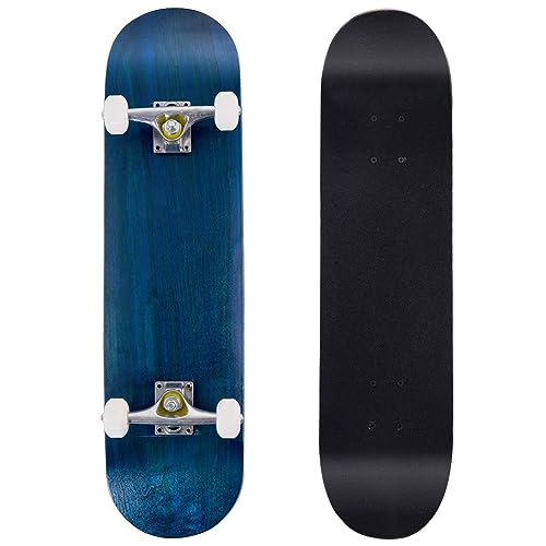 DREAMADE Skateboard Komplettboard Ahornholz, Holzboard Longboard Komplett, Mini Board Funboard 79 x 20 cm, Farbewahl (Blau) von DREAMADE