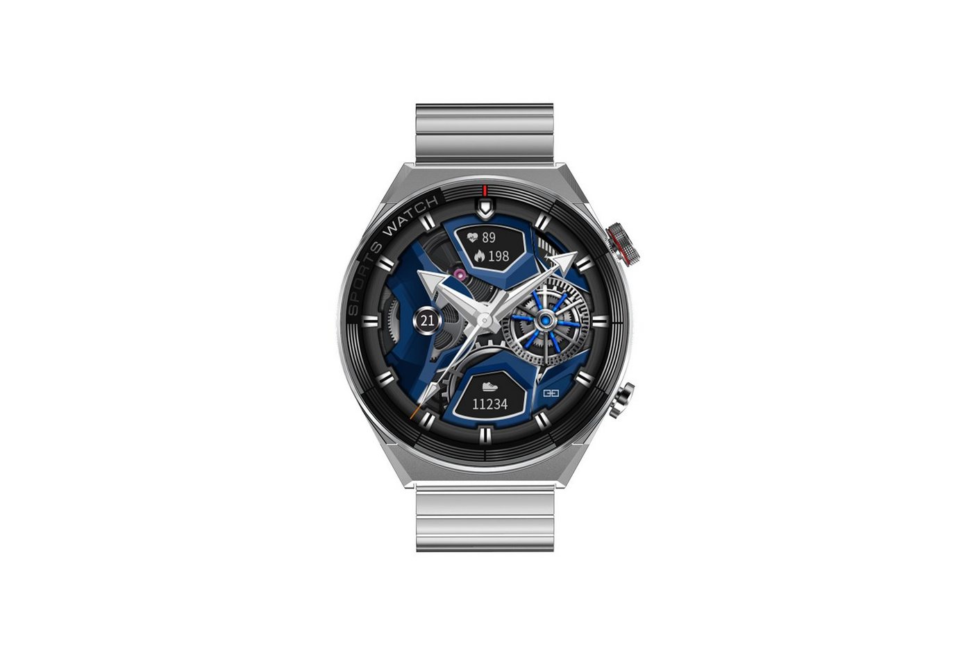DTC GmbH Smartwatch für Männer - Silber Smartwatch Multifunktionale Smartwatch für Ihren Valentinstag! von DTC GmbH