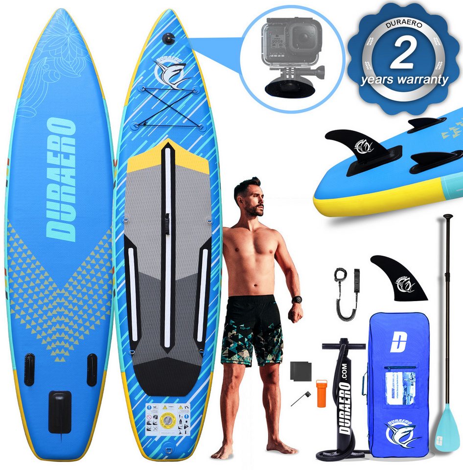 DURAERO Inflatable SUP-Board Stand up Paddle Board SUP, 330x76x15cm, Tragkraft bis 150Kg von DURAERO