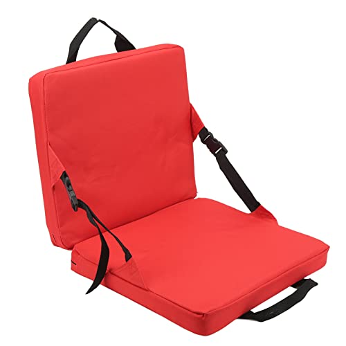 DWENGWUN Klappbarer Outdoor-Stuhl mit weicher Schwammkissen-Rückenlehne für Stadion und Strand, tragbar, kompakt, Grau (Red) von DWENGWUN