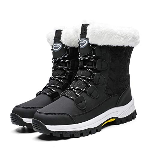 Damen Winter Schneeschuhe wasserdichte, mit Pelz gefütterte Stiefeletten, rutschfeste, warme Schuhe,B,36 von DYHQQ