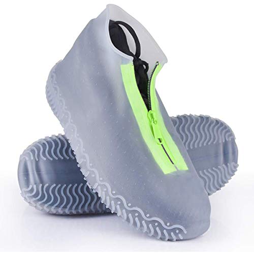DaMohony Wasserdichte Schuhüberzieher Wiederverwendbare Faltbare Rutschfeste Silikon Regenschuhe Stiefel Rutschfest Waschbar Schutz mit Reißverschluss Outdoor Schuhschutz von DaMohony