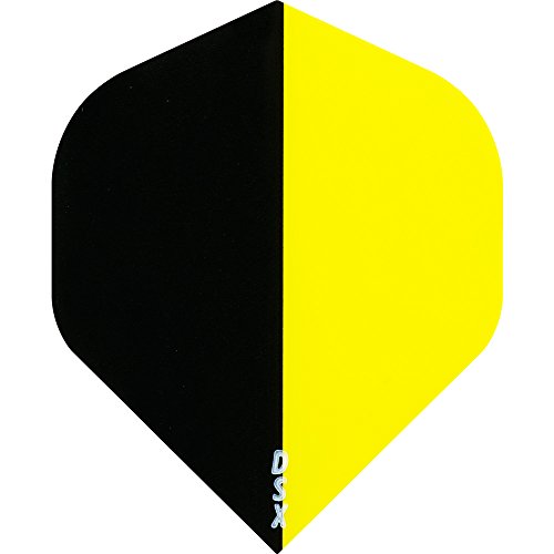 Designa Zwei Ton – Kontrast Dart Flights – STD – schwarz/gelb – 10 Sets (30) von Darts Corner
