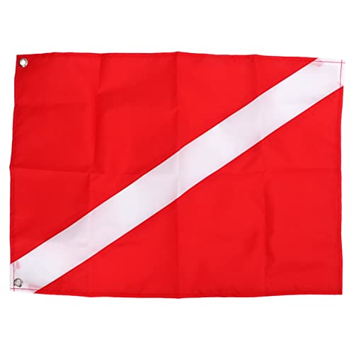 Tauchflagge, Tauchflagge Tauchen Speerfischen Freitauchen Taucher Down Boat 50x35cm Rechteckig Rot + Weiß von Dechoga