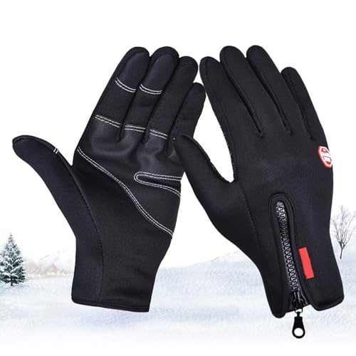 Winter-Touchscreen-Handschuhe, wasserdichte Thermohandschuhe, warme, modische Fäustlinge für kaltes Wetter, rutschfeste Fahrradhandschuhe mit Touchscreen-Funktion für Männer und Frauen im Freien von Decorhome