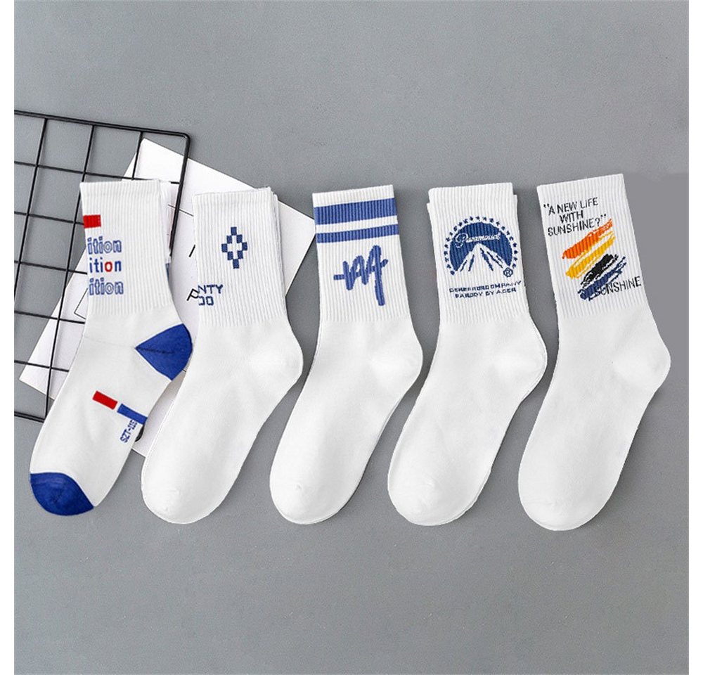 Dekorative Langsocken Langsocken (5-Paar), Atmungsaktive hochwertiger Baumwolle Socken (5-Paar) von Dekorative