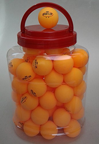 Der Sportler 60 TT-Bälle ** Gute Tischtennisbälle im Eimer Tischtennisball orange Zelluloid von Der Sportler
