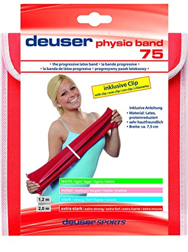 Deuser Unisex Erwachsene 75 Physioband, rot, 2m lang 75mm breit EU von Deuser