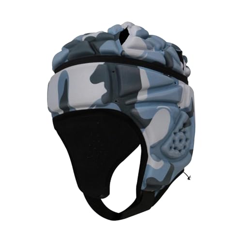 Dickly Rugby-Helm, Rugby-Kopfschutz, ultraleichte Schutzausrüstung, Torwartmütze, Kopfbedeckung, Fußballhelm, für Flag Football Baseball, Bunte Tarnung von Dickly